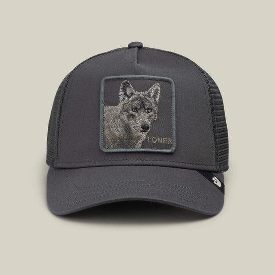 Goorin Bros Circle of Life Loner trucker hat in Oil Gray, front