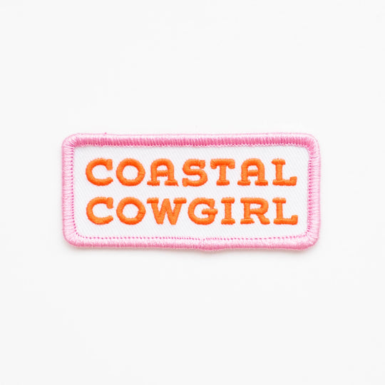 Union Made - Coastal Cowgirl Embroidered Iron on Patch (Pink+Orange)