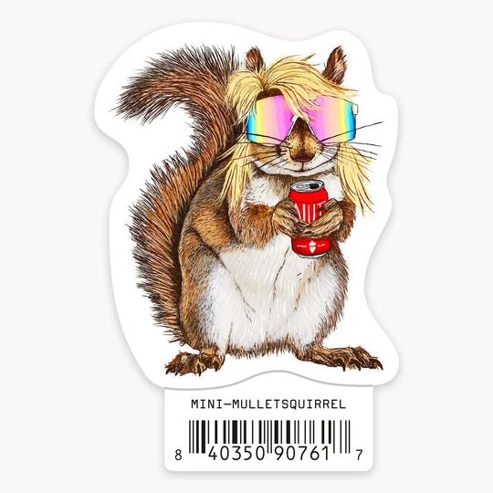 Mullet Squirrel - Mini Sticker