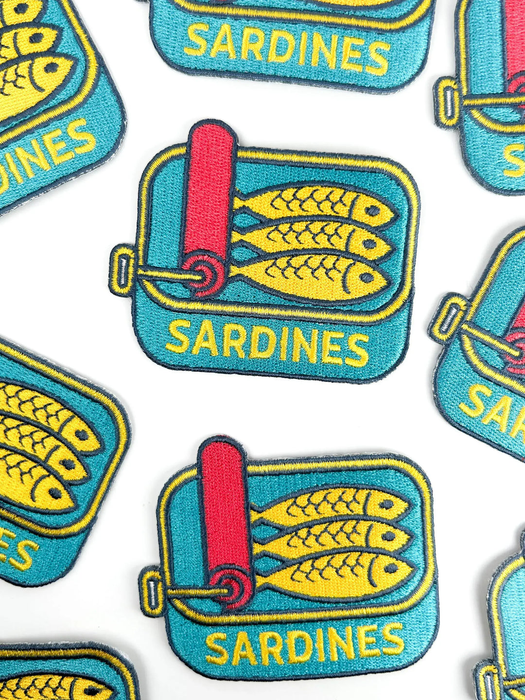 Sardines Patch – Retro Embroidered Iron-On Patch for Foodies