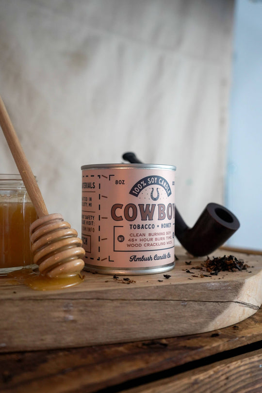 Ambush Candle Co. - Cowboy | Tobacco + Honey 8oz Soy Candle