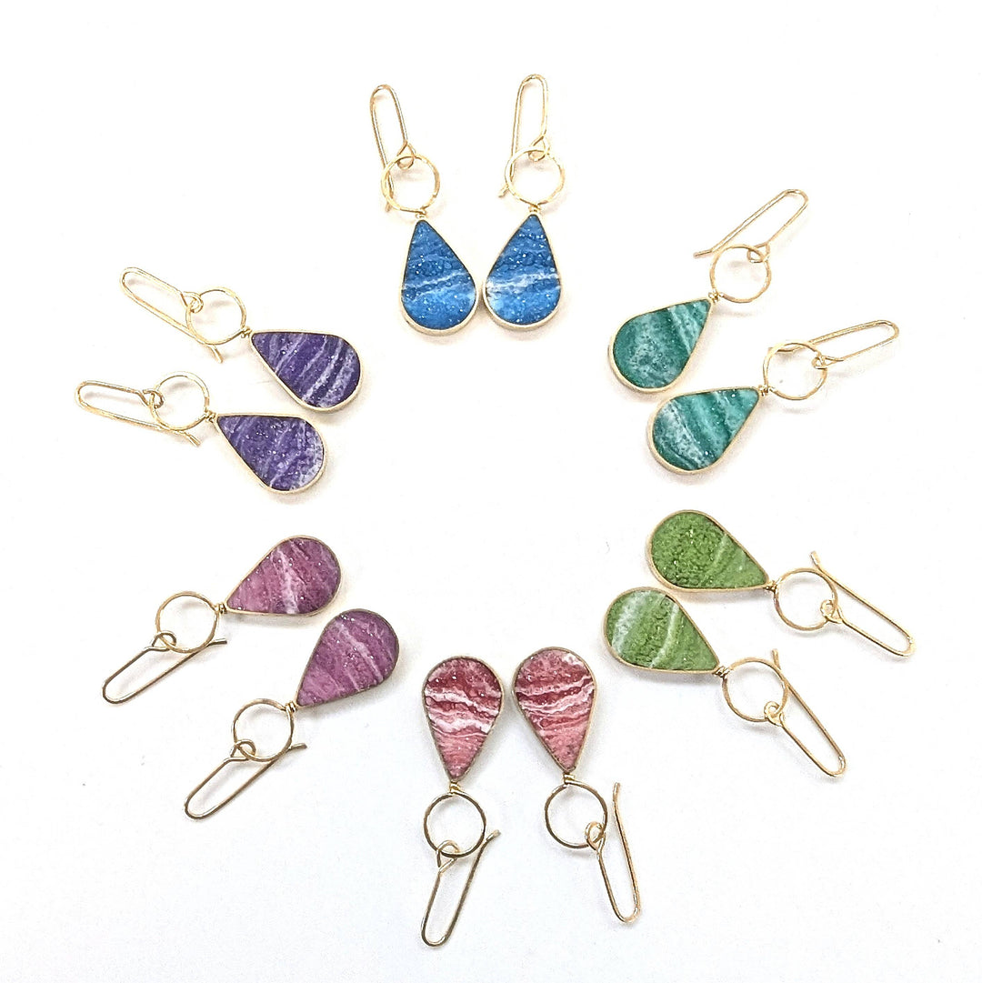 Drop with Loop Resin Earrings