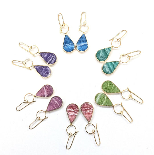 Drop with Loop Resin Earrings