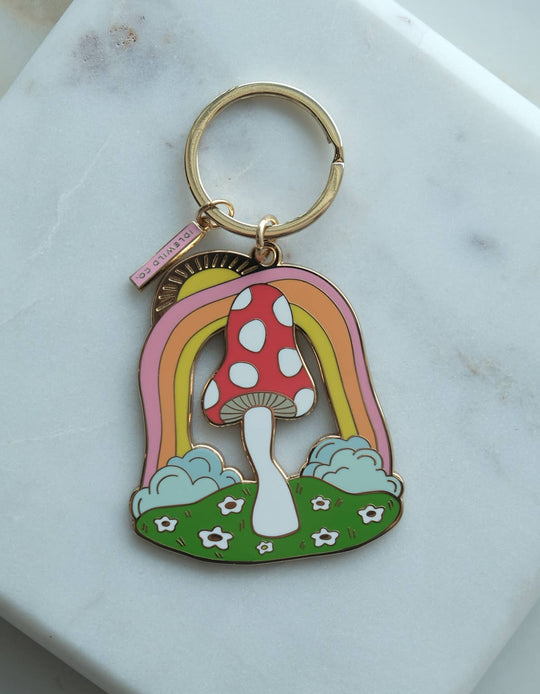 Magic Mushroom Enamel Keychain