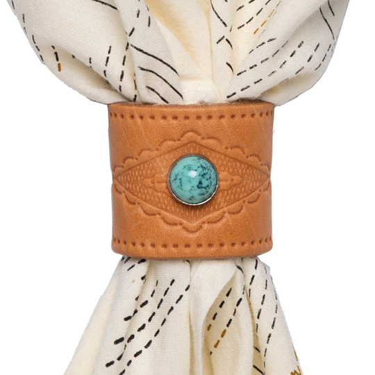 Leather studded bandana slide - diamond