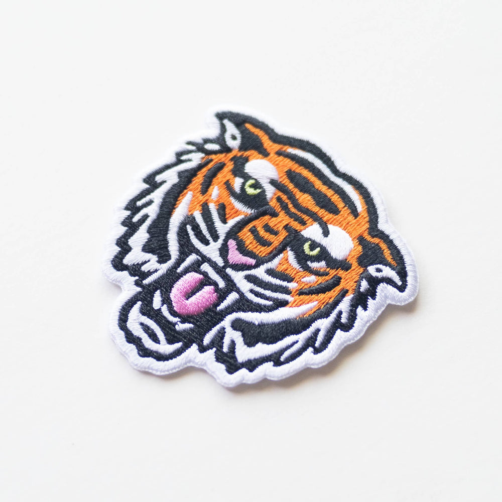 Union Made - Bengal Tiger Face Embroidered Iron on Patch