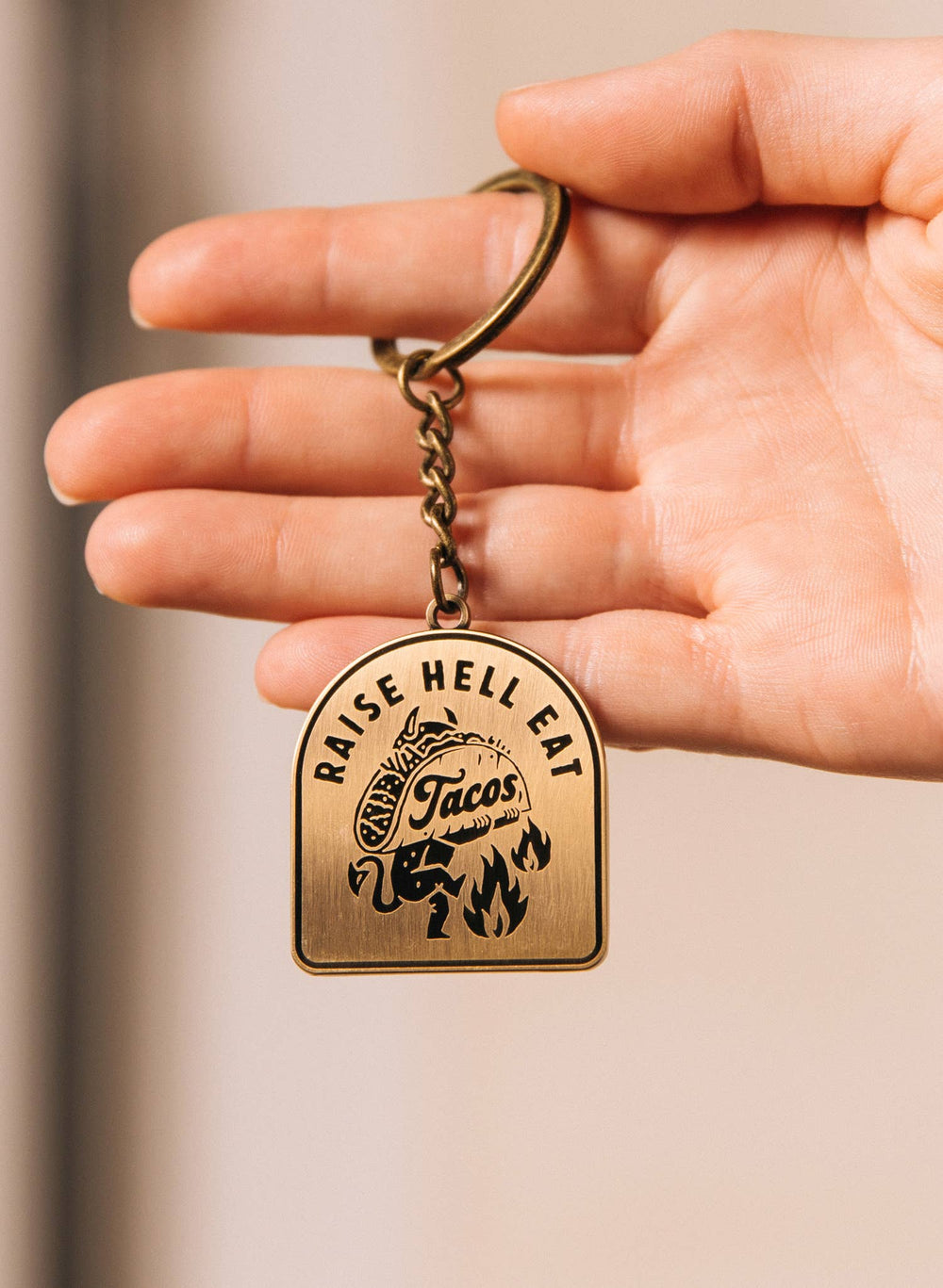 Pyknic - Raise Hell Eat Tacos Keychain