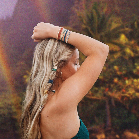 "Imagine" Gold Rainbow Hair Tie Bracelets