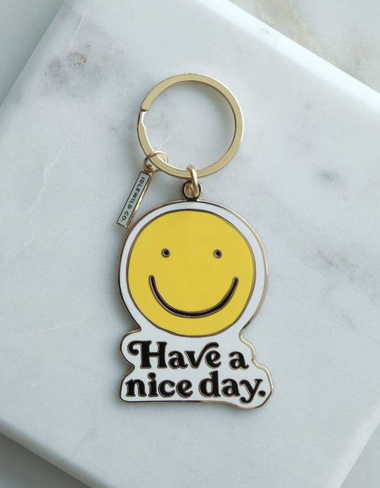 Smiley Enamel Keychain