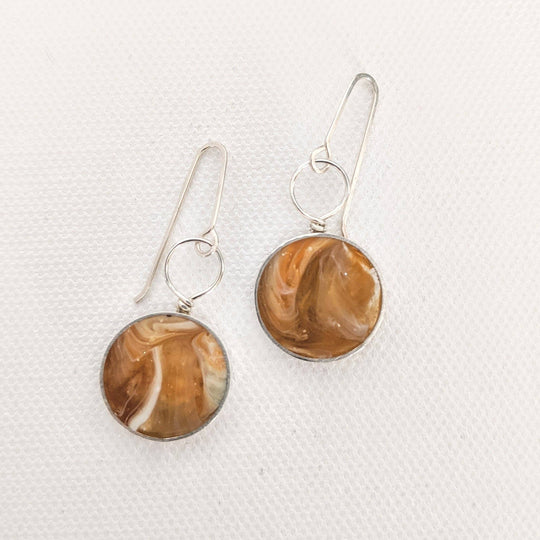 Circle With Loop Resin Earrings