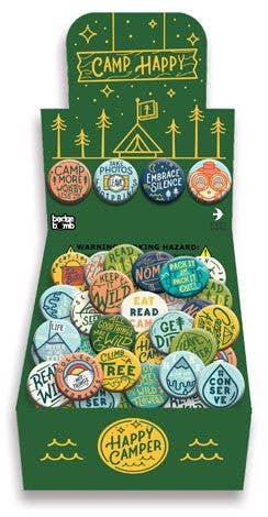 Gibbs Smith - Camp Happy Button Box - counter display