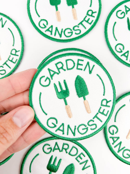 Field Trip Threads - Garden Gangster Embroidered Iron On Patch Organic Farm Hats