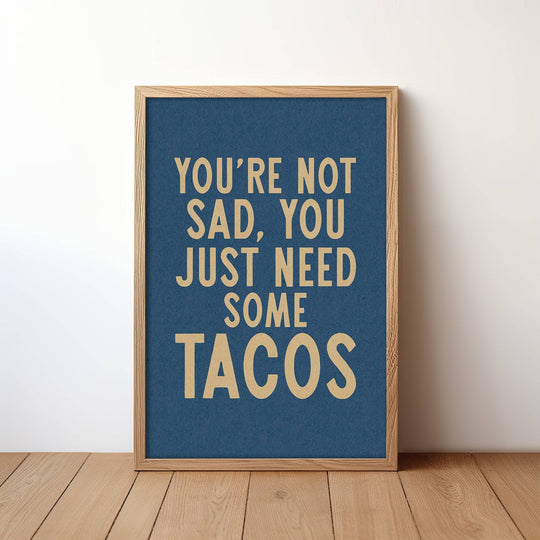 Tejas Country Club - Taco Humor Wall Art Home Decor Art Print