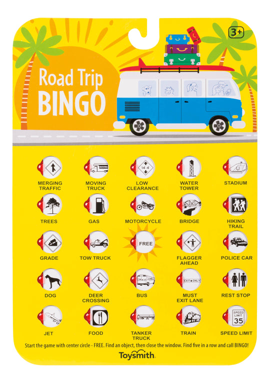 Toysmith - On the Way Games Road Trip Bingo, Travel Game