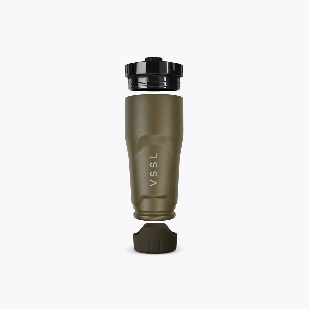 Rift Tumbler 16 oz in Deep Moss, VSSL, detail