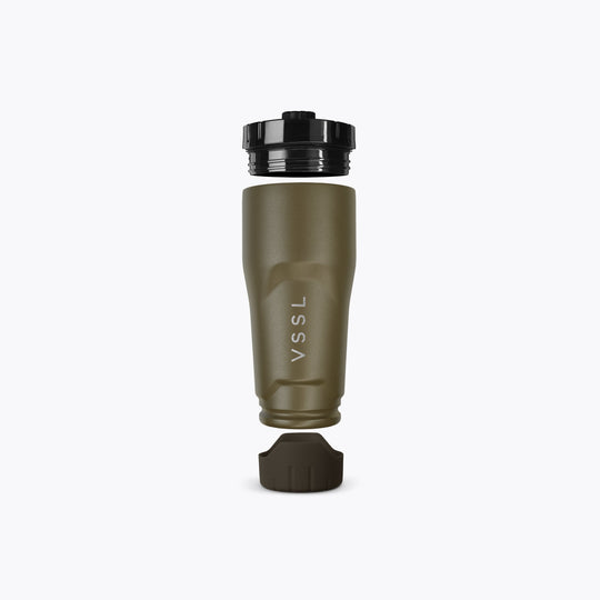 Rift Tumbler 16 oz in Deep Moss, VSSL, detail