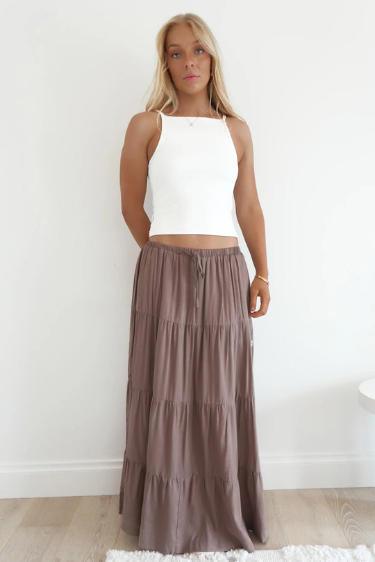 Classic Tiered Maxi Skirt
