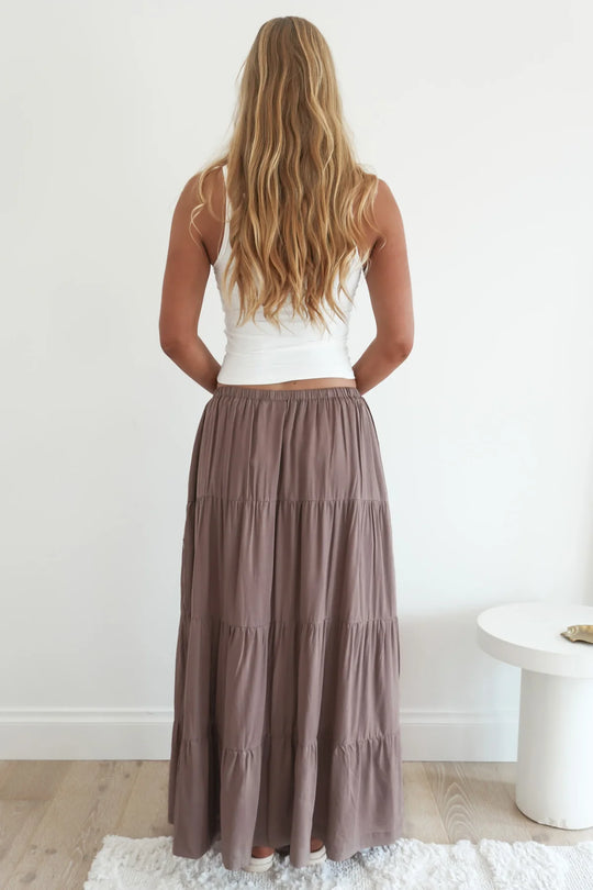Classic Tiered Maxi Skirt
