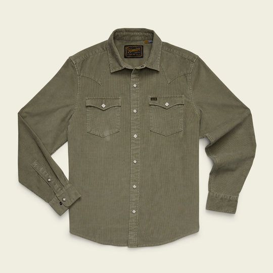 Banning Corduroy Snapshirt - Aloe - front
