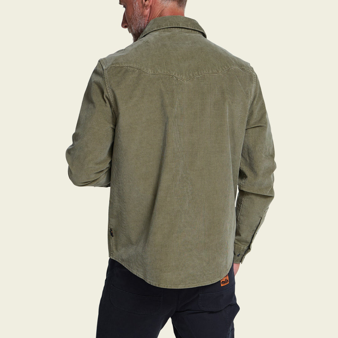 Banning Corduroy Snapshirt - Aloe - model back