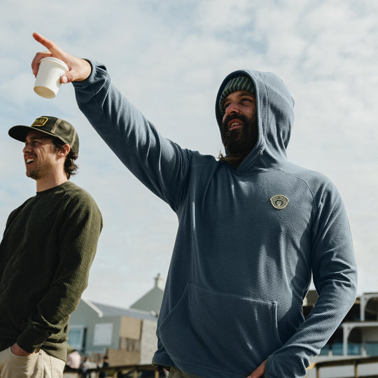 Palo Duro Fleece Hoodie Stormy Sea back