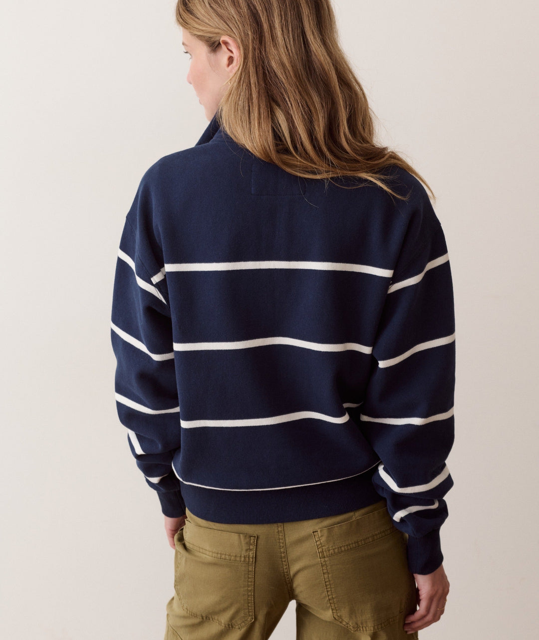 Cloud 9 Fleece Half Zip in Twilight &amp; Cream Stripe