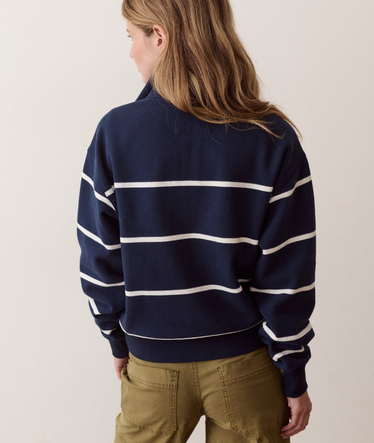 Cloud 9 Fleece Half Zip in Twilight &amp; Cream Stripe