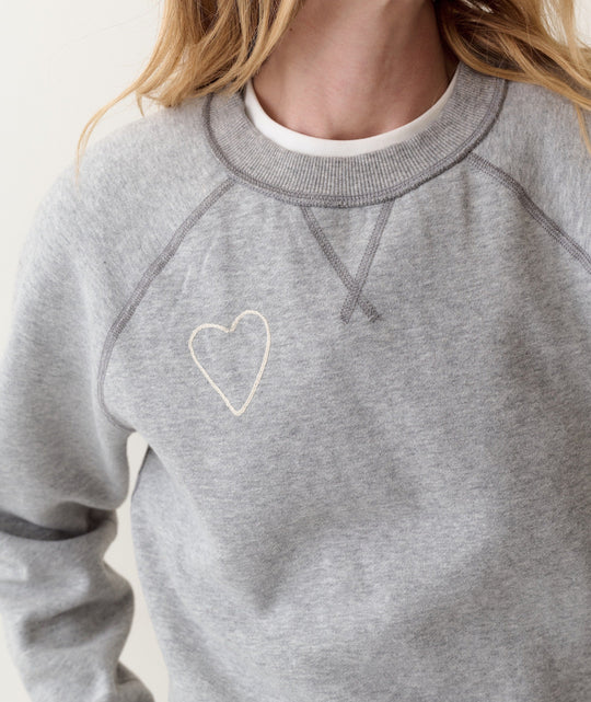 Marine Layer Cloud 9 Fleece Reversible Crewneck in Heather Grey, view 2