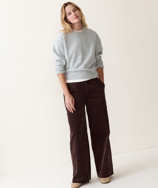Marine Layer Merino Crewneck Sweater in Sky Blue, front