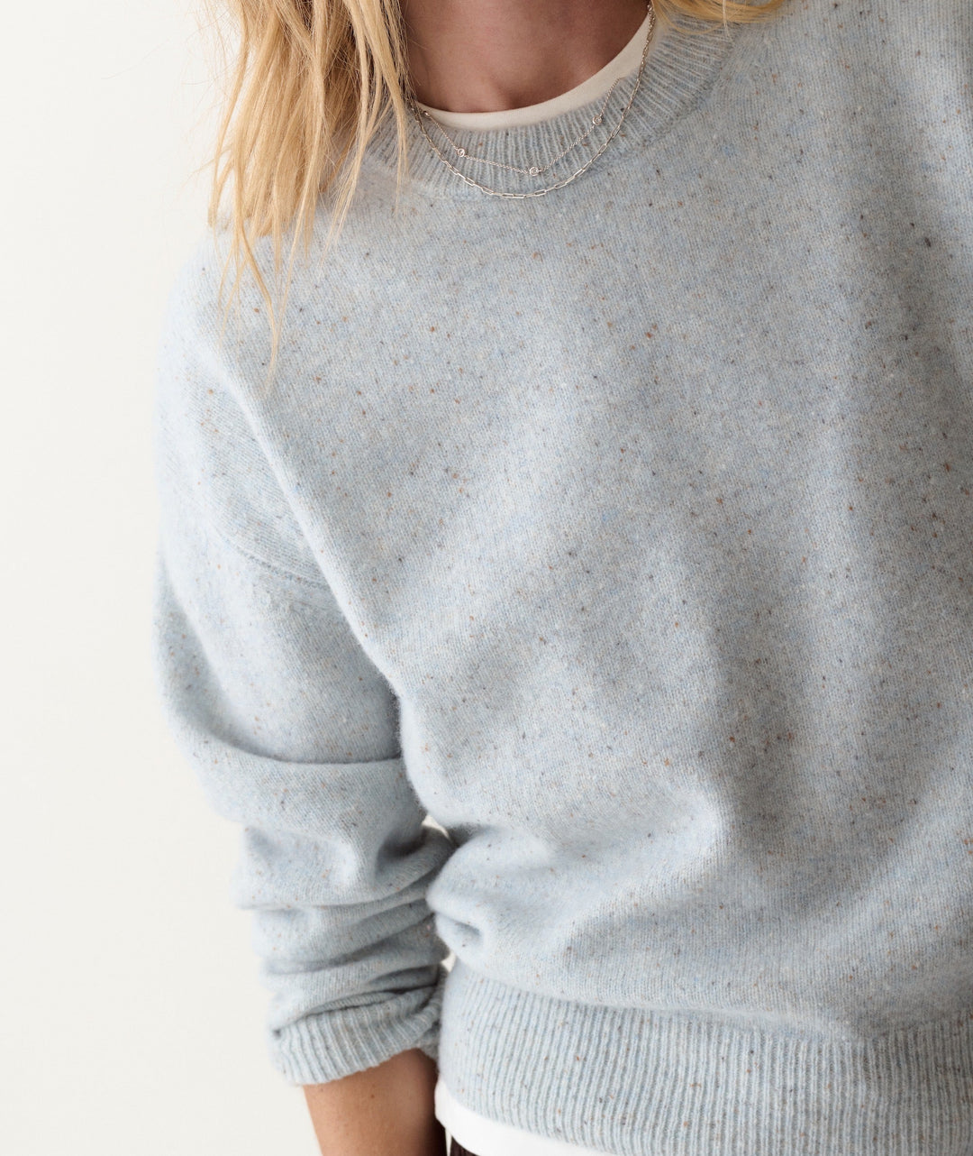 Marine Layer Merino Crewneck Sweater in Sky Blue, view 3