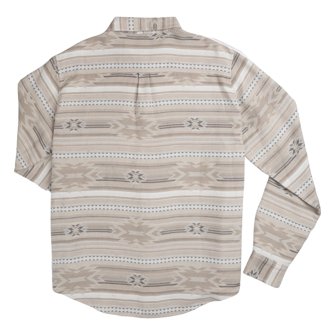 Boquillas Long Sleeve Shirt in Mesilla Chevron- Limestone