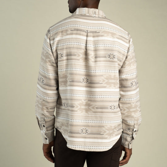 Boquillas Long Sleeve Shirt in Mesilla Chevron- Limestone