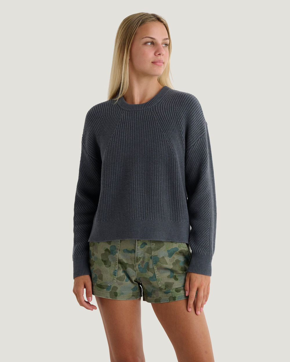 Free Fly Women's Coastloom Crew Sweater in Storm Cloud