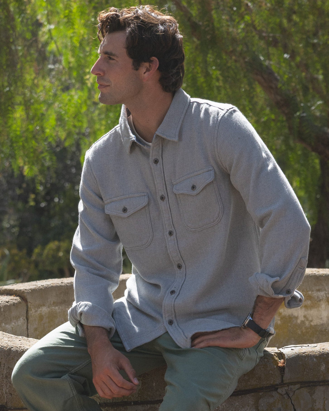 Outerknown Blanket Shirt in Heather Grey, view 4