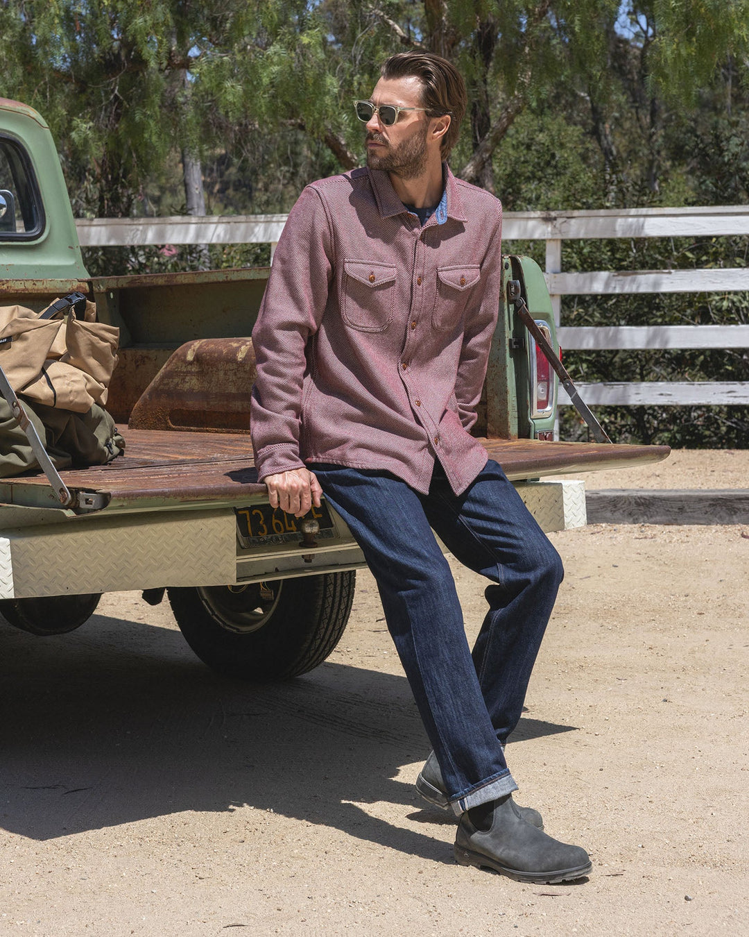 Outerknown Blanket Shirt in Cola Dual-Toned, view 2