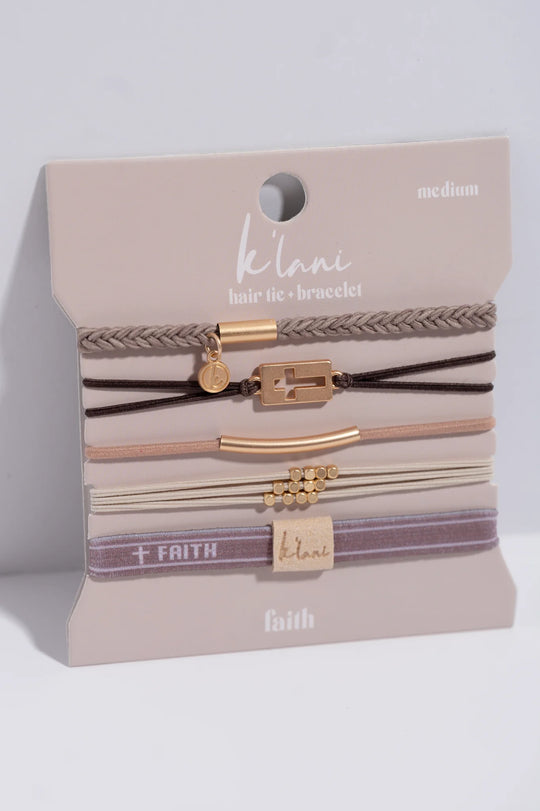 "Faith" Hair Tie Bracelets
