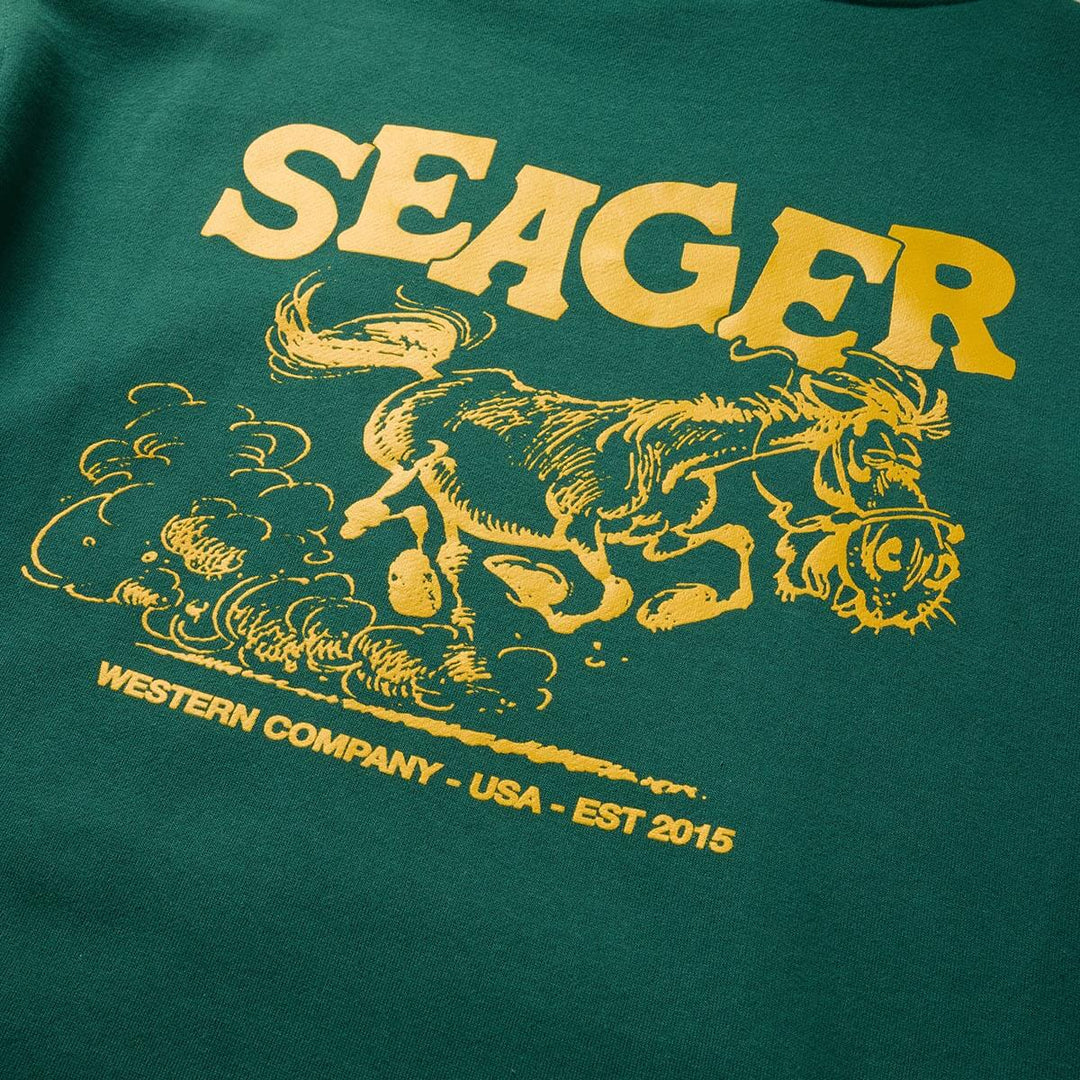 Horse Fried Hoodie Forest Green detail