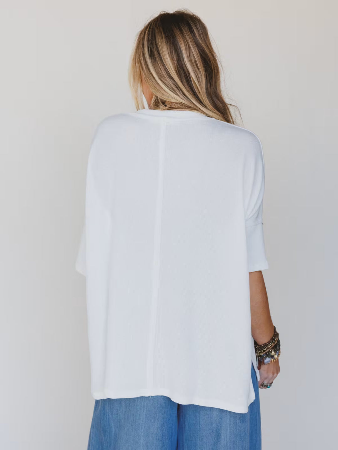 On The Go V Neck Ribbed Essential Tee