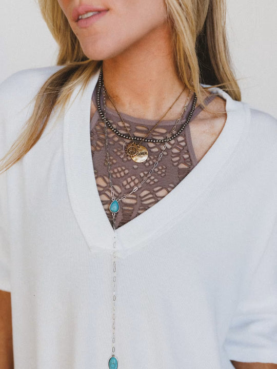 On The Go V Neck Ribbed Essential Tee