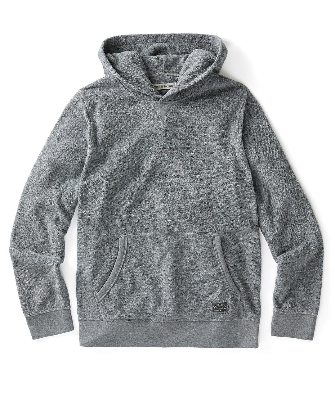 Outerknown Hightide Pullover Hoodie in Mid Heather Grey