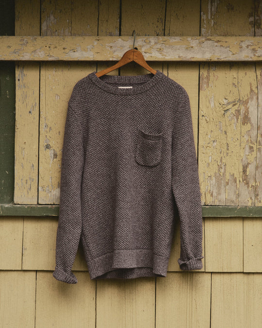 Taylor Stitch The Crawford Crew Sweater in Burgundy Twist, view 3