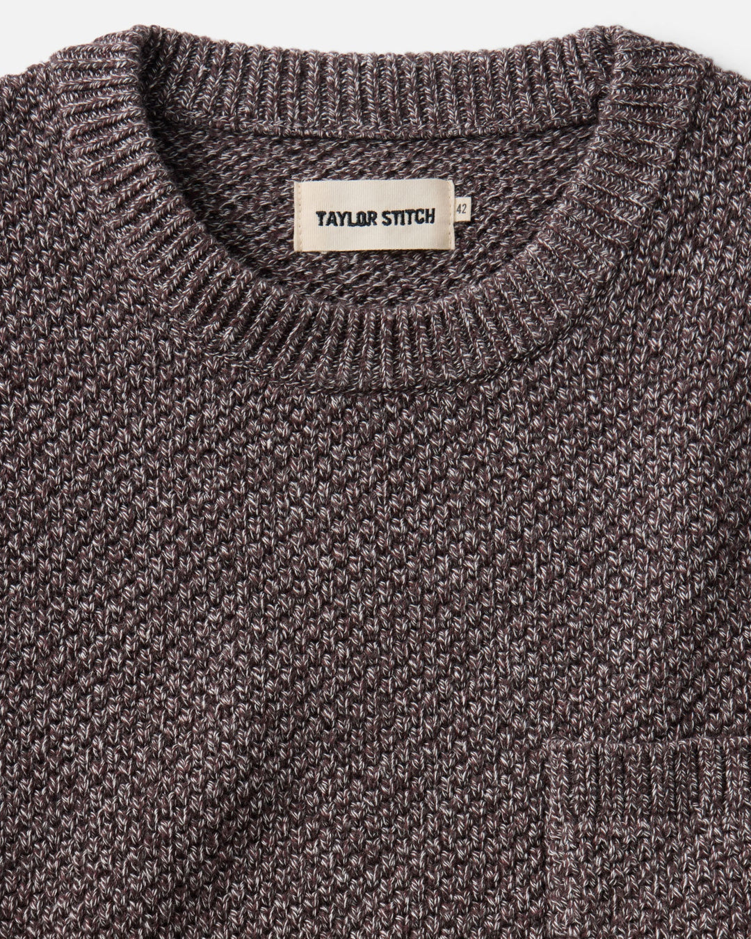 Taylor Stitch The Crawford Crew Sweater in Burgundy Twist, view 5