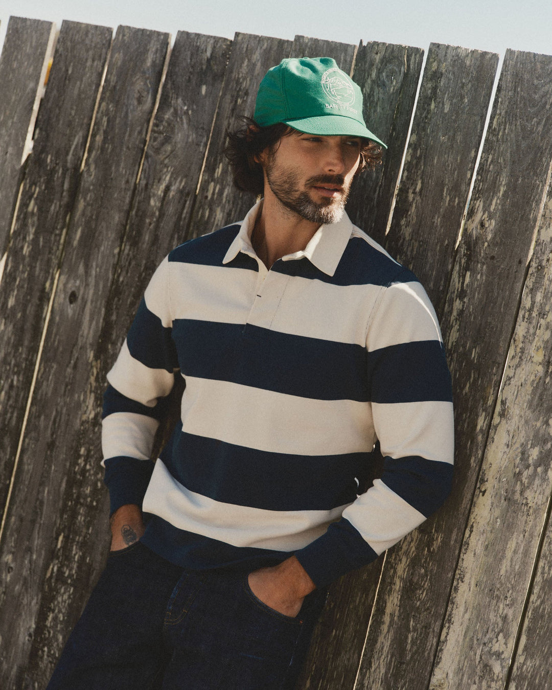 Taylor Stitch The Rugby Shirt in Navy Stripe, view 2