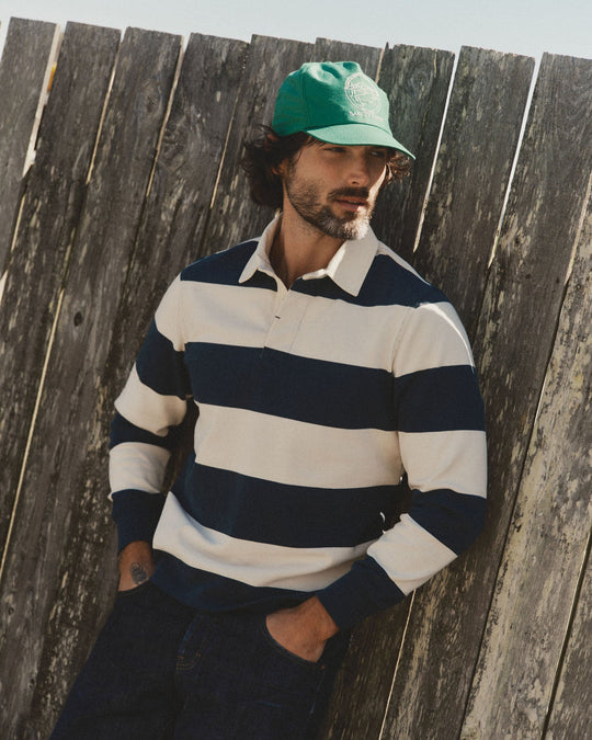 Taylor Stitch The Rugby Shirt in Navy Stripe, view 2