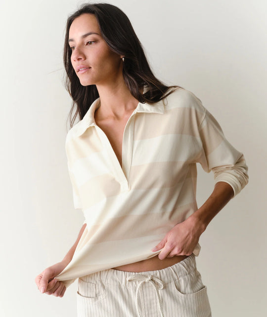 Luxe Sueded Polo Tee