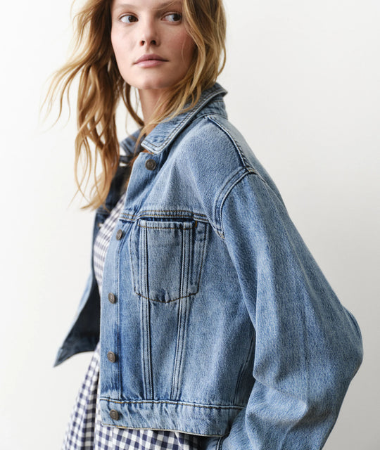 Ash Cropped Denim Jacket
