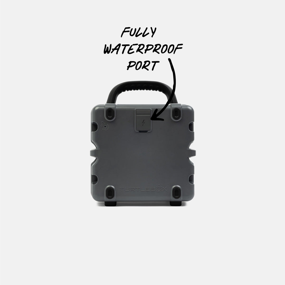 Turtlebox Cub in Gray, back