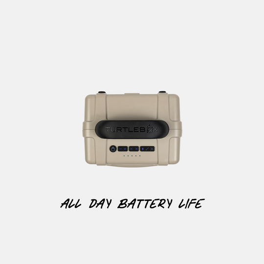 Turtlebox Cub in Tan, top with touch controls