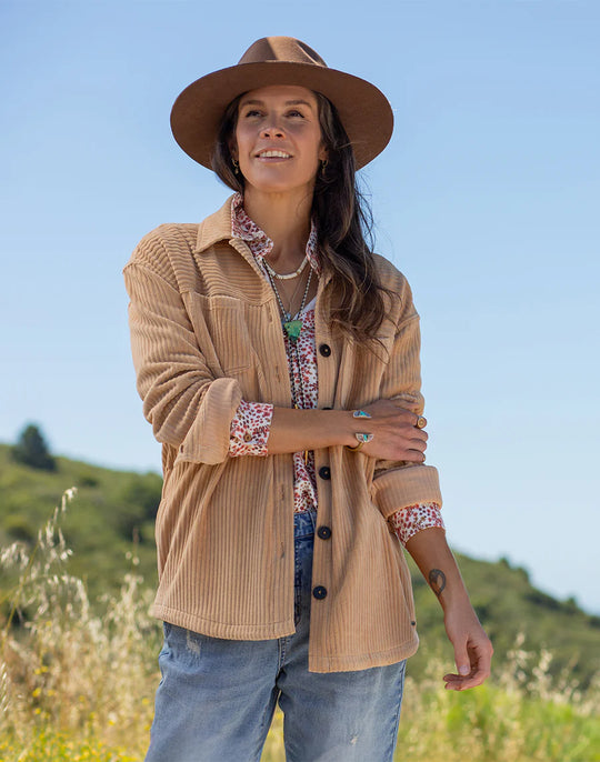 Hudson Stretch Cord Shacket