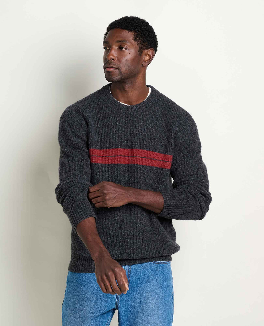 Toad and Co. M's Wasatch Sweater in Charcoal Pattern, front